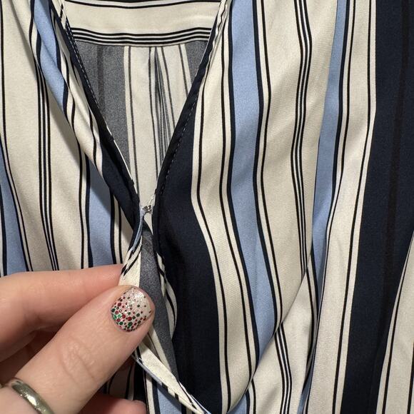 Veronica Beard Kadie Striped Silk Blend Charmeuse Mini Dress Size 10 - Picture 4 of 7